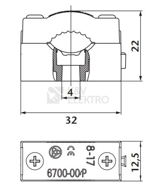 Obrázek produktu  Příchytka kabelová SEZ 6700-00/P 8-17mm 2