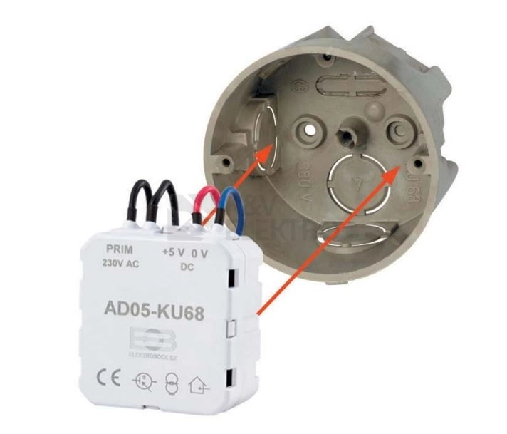 Obrázek produktu Napájecí zdroj ELEKROBOCK AD05-KU68 5V do krabice KU68 1