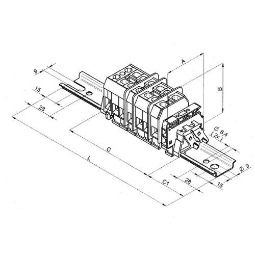 Výzbroj stožárová Elektro Bečov SV 9.16.4 odbočná TN-C H126110 (obrázek 3)