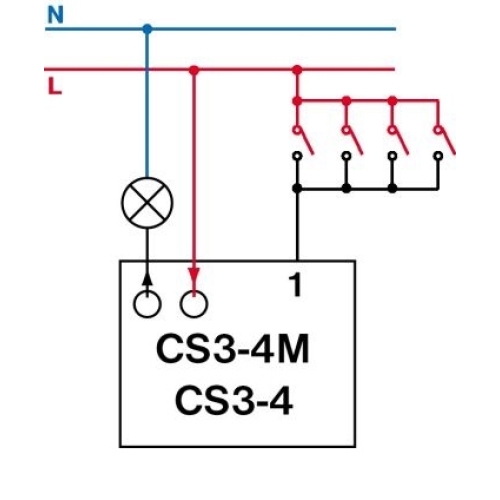Multifunkční relé pod vypínač ELEKTROBOCK CS3-4M