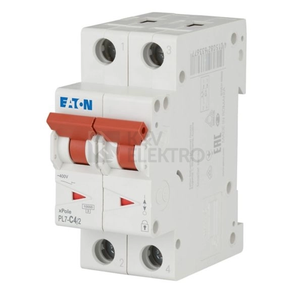 Obrázek produktu Jistič EATON PL7-4/2/C 4A PL7-C4/2 263355 0