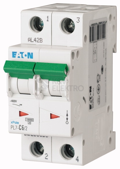 Obrázek produktu Jistič EATON PL7-6/2/C 6A PL7-C6/2 263356 0