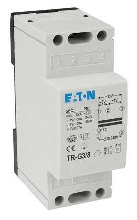 Zvonkový transformátor EATON TR-G3/8 230V/4/8/12VAC 8VA 272481 (obrázek 3)
