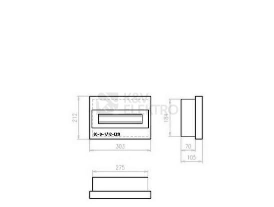 Obrázek produktu Rozvodnice pod omítku EATON BC-U-1/12-ECO průhledné dveře 12M 280354 1