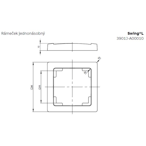 ABB Swing L rámeček mocca 3901J-A00010 C3