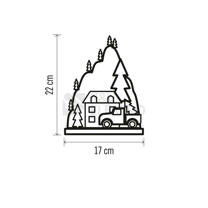 Obrázek produktu LED vánoční krajina EMOS DCWW17 ZY2330 2xAA teplá bílá časovač 9