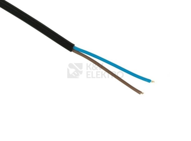 Obrázek produktu Kabel H05VV-F 2x1,5 černá (CYSY 2Dx1,5) metráž 0