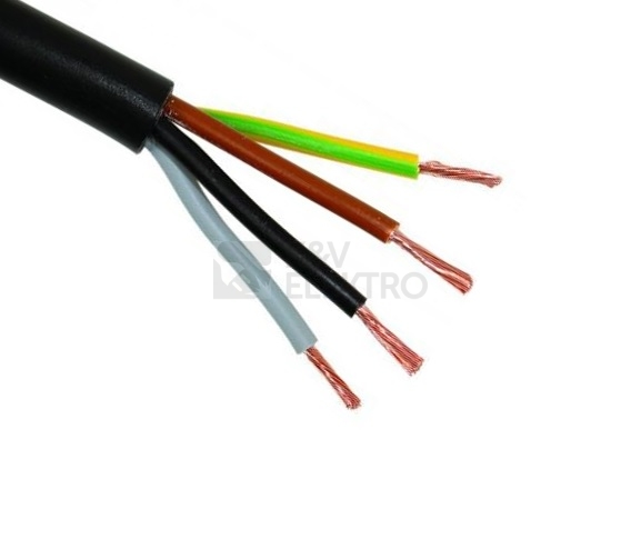 Obrázek produktu Kabel H05VV-F 4Gx1,5 černá (CYSY 4Bx1,5) metráž 0