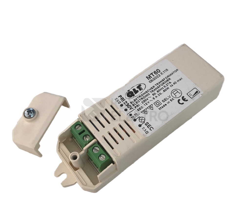 Obrázek produktu Elektronický transformátor QLT MT60 20-60W 12VAC IP40 1