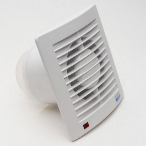 Axiální koupelnový ventilátor se zpětnou klapkou a časovým doběhem E-STYLE 150 PRO T