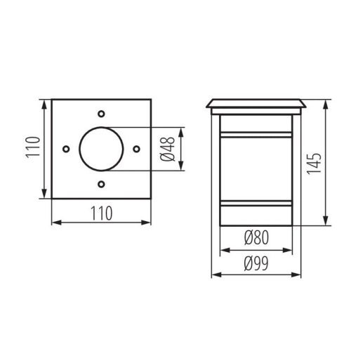 Nájezdové svítidlo Kanlux BERG DL-35L GU10 IP67 07173 (obrázek 2)