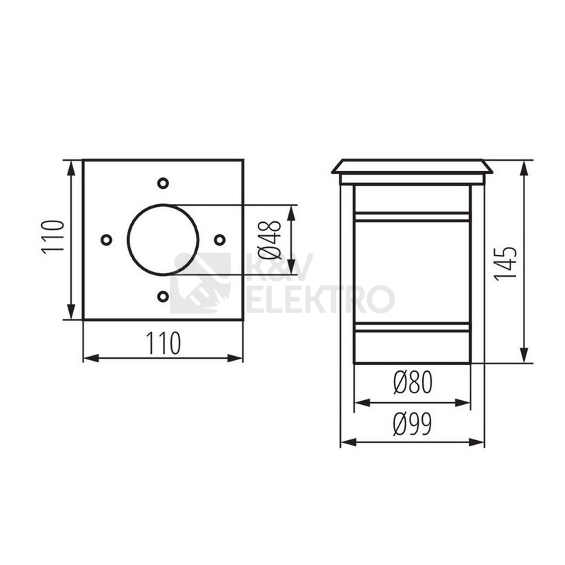 Obrázek produktu Nájezdové svítidlo Kanlux BERG DL-35L GU10 IP67 07173 2