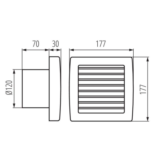 Axiální koupelnový ventilátor Kanlux TWISTER AOL120T 70960 s automatickou žaluzií a časovým doběhem (obrázek 3)