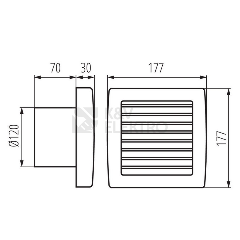 Obrázek produktu Axiální koupelnový ventilátor Kanlux TWISTER AOL120T 70960 s automatickou žaluzií a časovým doběhem 1