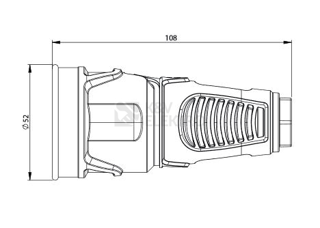 Obrázek produktu Spojka/zásuvka PCE gumová hluboké provedení 230V/16A 2410-SW 2