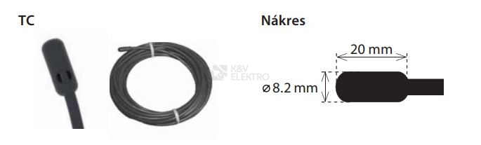 Obrázek produktu  Teplotní čidlo Elko EP TC-3 NTC 12K 5% PVC kabel délka 3m 1