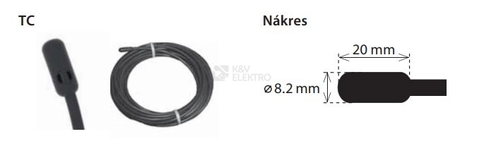 Obrázek produktu Teplotní čidlo Elko EP TC-3 NTC 12K 5% PVC kabel délka 3m 1
