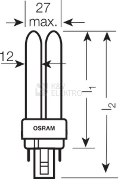 Obrázek produktu Úsporná zářivka OSRAM DULUX D/E 13W/840 G24q-1 neutrální bílá 4000K 5
