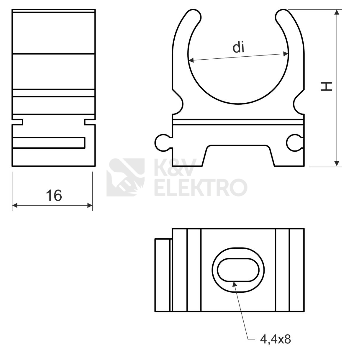 Obrázek produktu Příchytka pro trubku KOPOS 5313 LB 20mm tmavě šedá 1