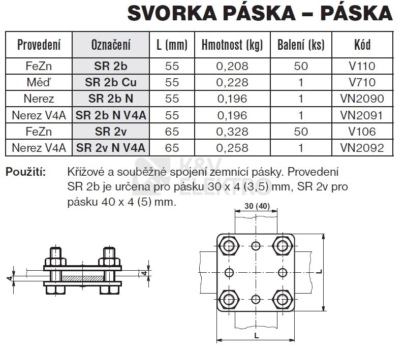 Obrázek produktu Svorka páska-páska AISI 316L nerez SR 2b V4A TREMIS VN2091 1