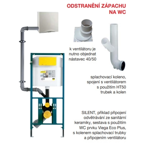 Radiální ventilátor do WC Wernig SILENT ECO U 100 H (obrázek 3)