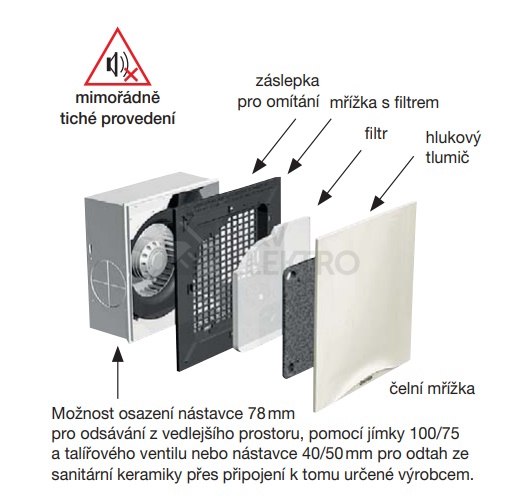 Obrázek produktu  Radiální ventilátor do WC Wernig SILENT ECO U 100 H 1