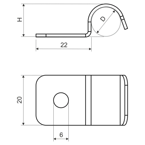 Příchytka KOPOS pozinkovaná jednostranná 10mm 6710 PO (obrázek 4)