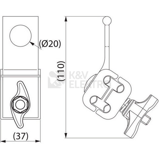 Obrázek produktu Svorka závěsná 2-4x(6-25)mm2 pro AES Enstro SO239 1