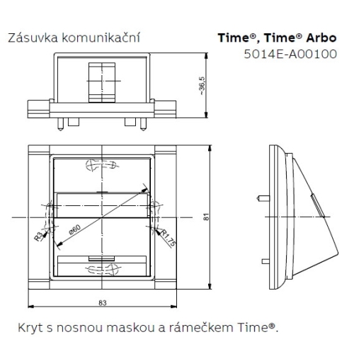 ABB Element,Time kryt datové zásuvky bílá/ledová bílá 5014E-A00100 01