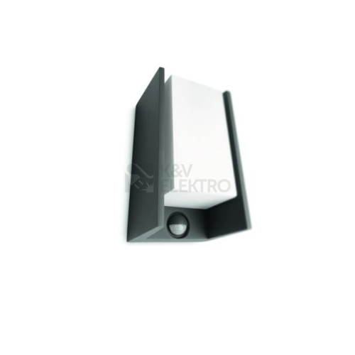 Venkovní nástěnné svítidlo Philips Bridge 16352/93/16 1xE27/15W 810lm 2700K teplá bílá, s pohybovým čidlem