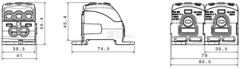 Obrázek produktu Svorkovnice pro rozdělení fází PDB 220 (PVB 160) 1003950 3
