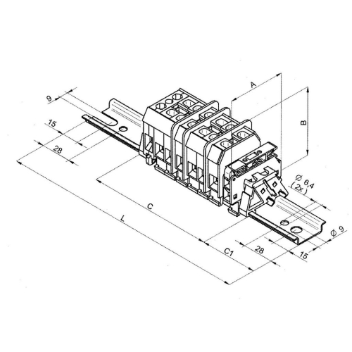 Výzbroj stožárová Elektro Bečov SV 6.16.5 průchozí TN-S H116120