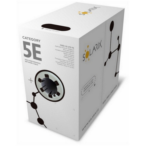 UTP kabel Solarix SXKD-5E-UTP-PE černý venkovní (box 305m)