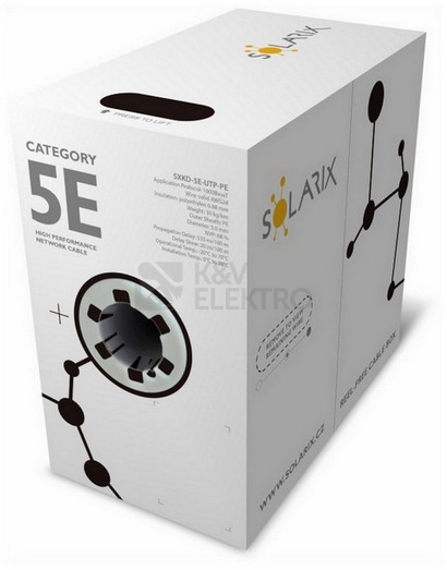 Obrázek produktu  UTP kabel Solarix SXKD-5E-UTP-PE černý venkovní (box 305m) 1
