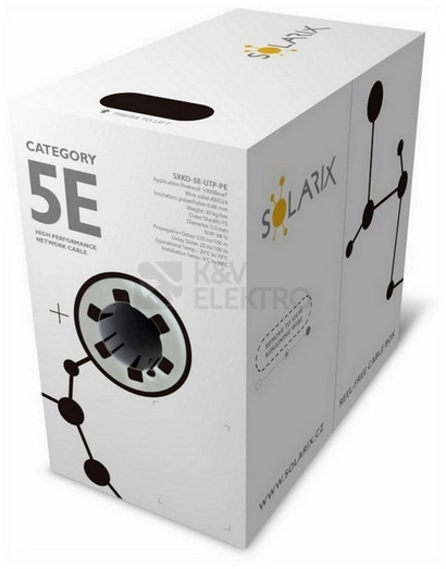 Obrázek produktu UTP kabel Solarix SXKD-5E-UTP-PE černý venkovní (box 305m) 1