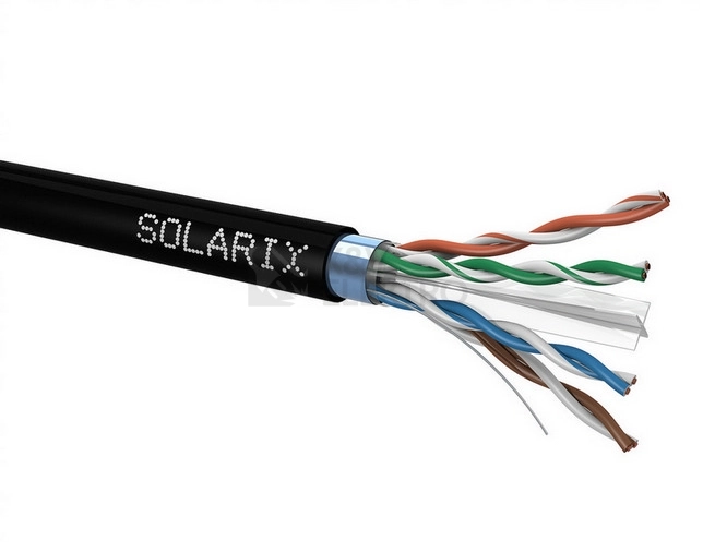 Obrázek produktu FTP kabel venkovní černý Solarix SXKD-6-FTP-PE stíněný metráž 0