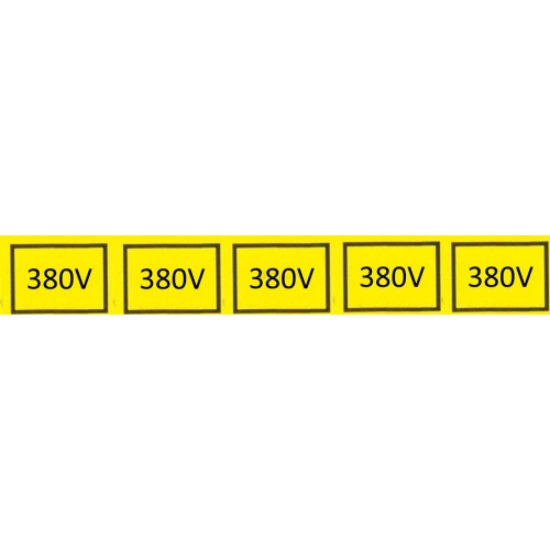 Samolepka 380V (5x) 2,5X1,5