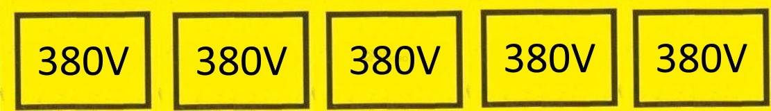 Obrázek produktu Samolepka 380V (5x) 2,5X1,5 0