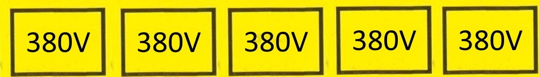 Obrázek produktu Samolepka 380V (5x) 2,5X1,5 0