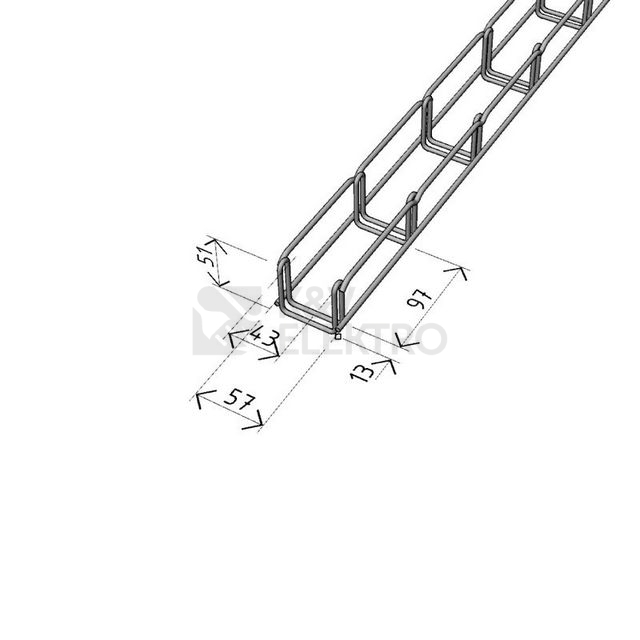 Obrázek produktu Kabelový žlab Arkys Merkur 2 50x50mm ŽZ 2m ARK-221110 1