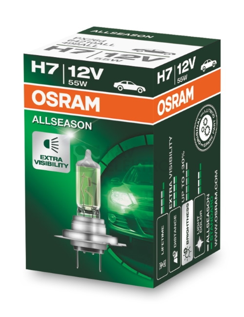 Obrázek produktu Autožárovka OSRAM Allseason, H7, PX26d, 12V, 55W, 64210ALL halogenová s homologací 0