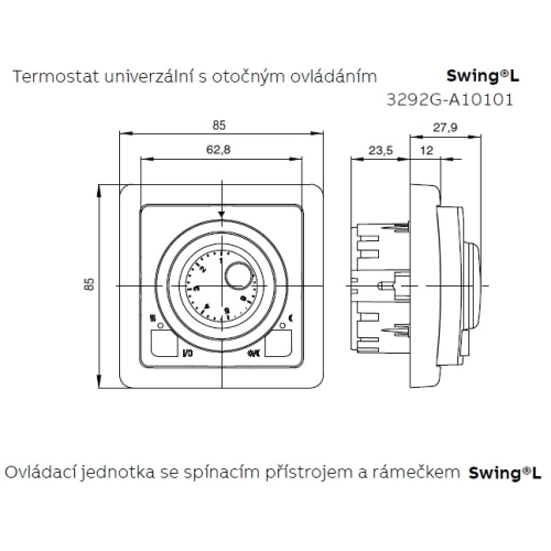 ABB Swing (L) termostat otočný 3292G-A10101 C1 krémová (obrázek 3)