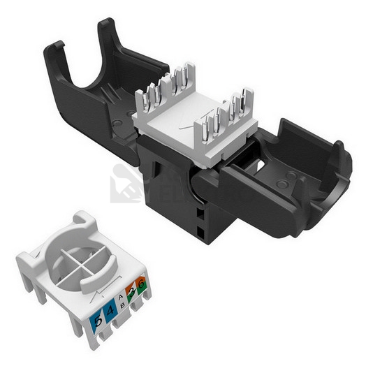 Obrázek produktu  Konektor keystone Solarix SXKJ-6-UTP-BK-SA CAT6 UTP RJ45 černý 1