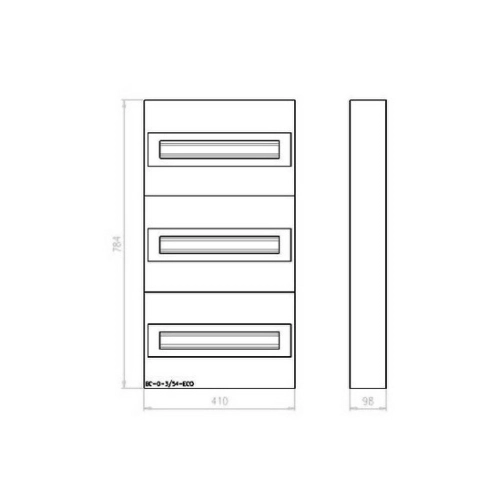 Rozvodnice EATON BC-O-3/54-TW-ECO na omítku bílé dveře 54M 281695 (obrázek 3)