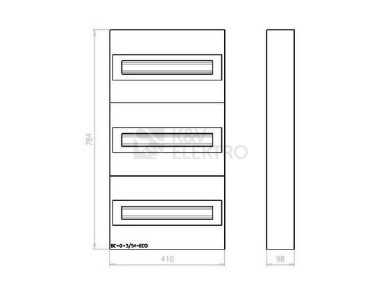 Obrázek produktu Rozvodnice EATON BC-O-3/54-TW-ECO na omítku bílé dveře 54M 281695 1