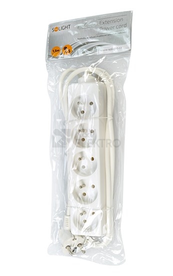 Obrázek produktu Prodlužovací přívod, 5 zásuvek, bílý, 1,5m 1