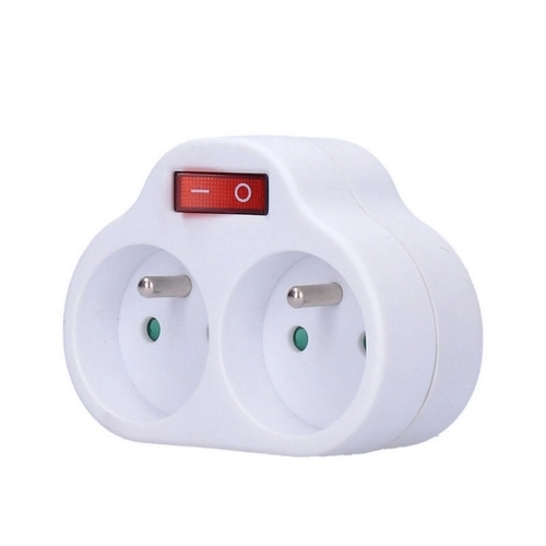 Rozdvojka s vypínačem P97 bílá 2x 10A