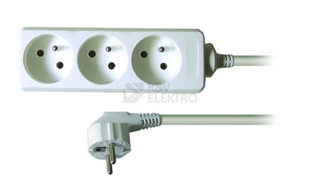 Obrázek produktu Prodlužovací přívod 3 zásuvky bílý 10m Solight PP06 0