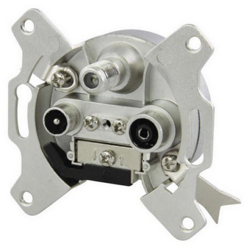 Anténní televizní zásuvka TV+R+SAT EU3407 průběžná EMOS J0260