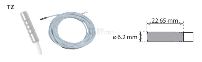 Obrázek produktu Teplotní čidlo Elko EP TZ-6 NTC 12K 5% silikonový kabel délka 6m 1